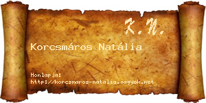 Korcsmáros Natália névjegykártya